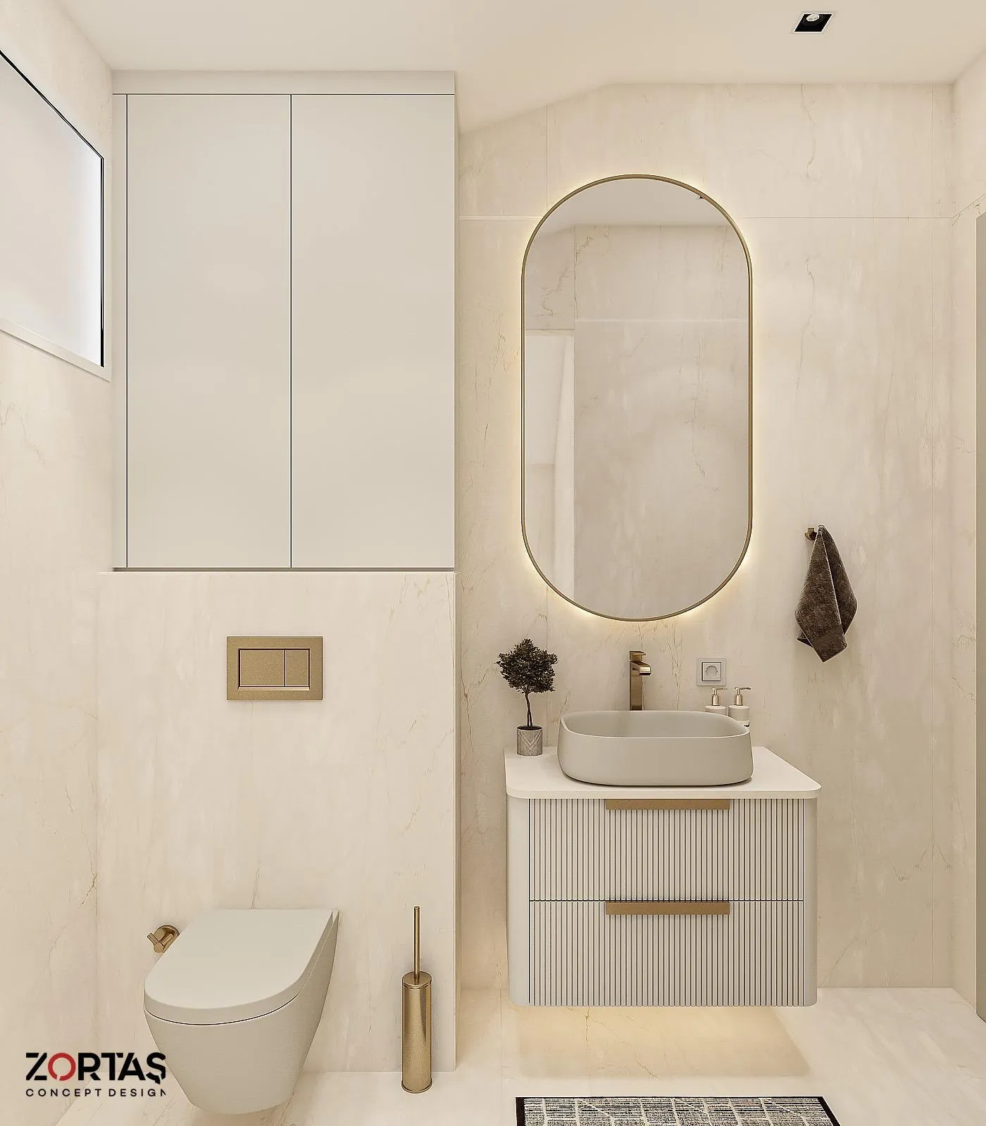 WC — krem mermer
